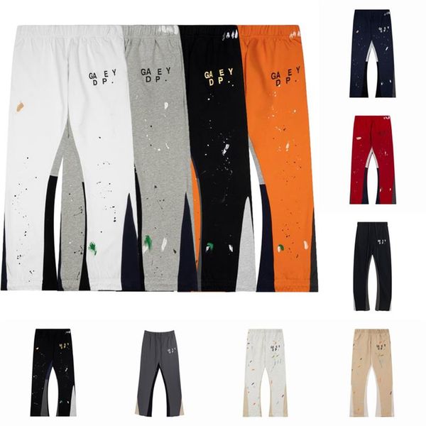 

2023 fashion and comfort galleries pants depts mens womens sweatpants speckled letter print mans couple loose versatile straight c240x, Black