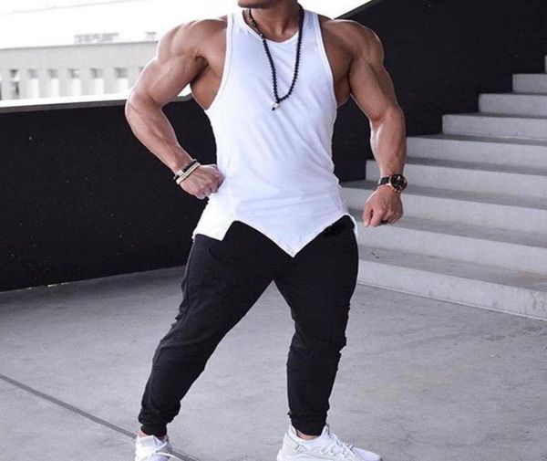 

men039s tank bodybuilding clothing men gym stringer sleeveless shirt fitness tankmens work out vest muscle8672897, White;black