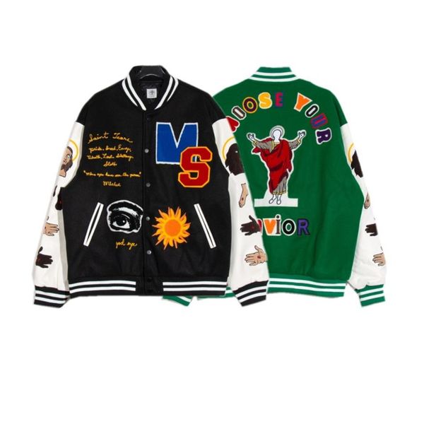 

man jackets ms varsity jacket women designer windbreaker sports rain letterman jacket baseball wintercoat zippers coat224n, Black;brown