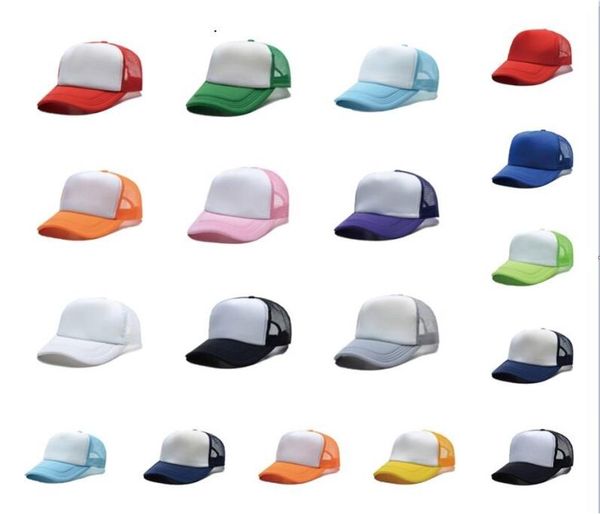 

sublimation blank cap colorblock hat caps mesh cap advertising custom logo diy thermal transfer ball cap kids patchwork viso2650270, Yellow