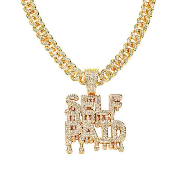 

hip hop men rapper diamond pendant necklace shiny water drop self paid pendant micro-inset zircon jewelry night club accessory sweater colla, Silver