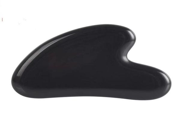 

black obsidian natural gemstone crystal quartz gua sha face massager for skin care with box optional2984036