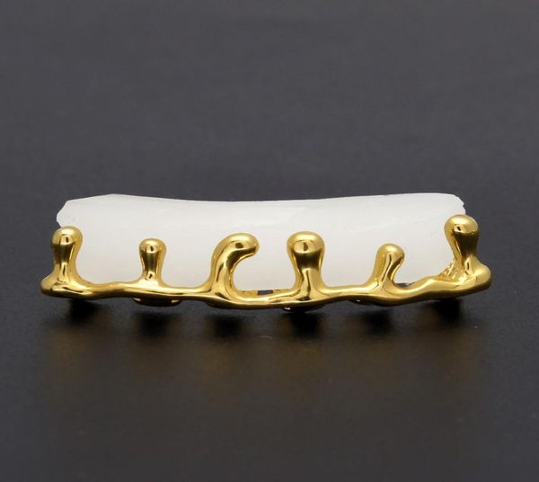 

gold plated teeth grillz volcanic lava drip grills mens hip hop jewelry3253795, Black