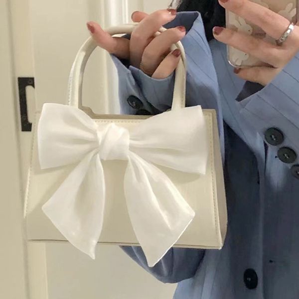 

evening bags women romantic pink underarm bags fashion girls shoulder crossbody bag ladies elegant big bow design pu leather tote handbags 2