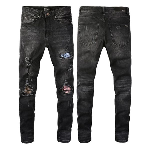 

new jeans arrivals mens luxury designer denim jeans pants holes trousers biker men's clothing 2022 sell2144, Blue
