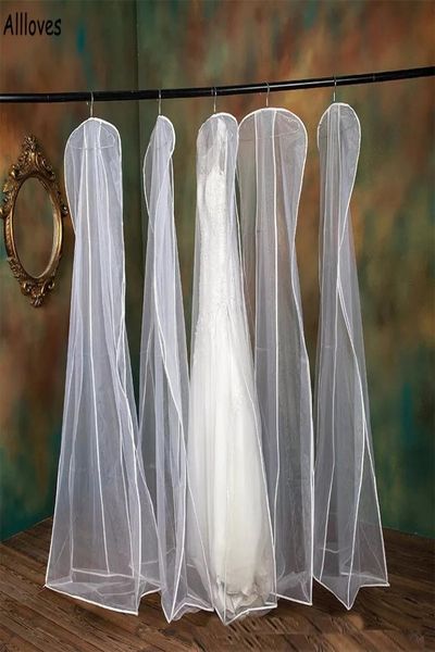 

other bridal accessories transparent tulle wedding bridal dress dust cover with sidezipper for home clothing wardrobe gown storag4414215, White