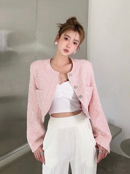 

chan 2023 luxurious womens designer clothing new winter jacket women designer jacket plus size designer fashion sequins jacket designer coat, Black;brown