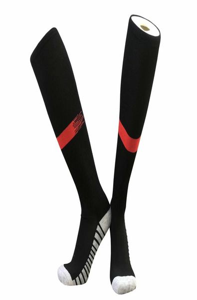 

men long sports socks breathable outdoor soccer socks male solid thick man football sock profession sport socks soccer7558837, Black