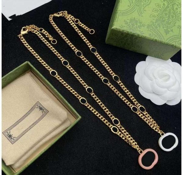 

vintage round double letter necklace women039s jewelry layered accessories for designer gifts fashion gold chains pendan6572330, Silver