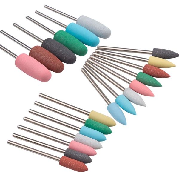 

nail art equipment beautiful fashion accessories silicone milling cutter for manicure stones nails drill bit machine buffer polish1725584, Silver