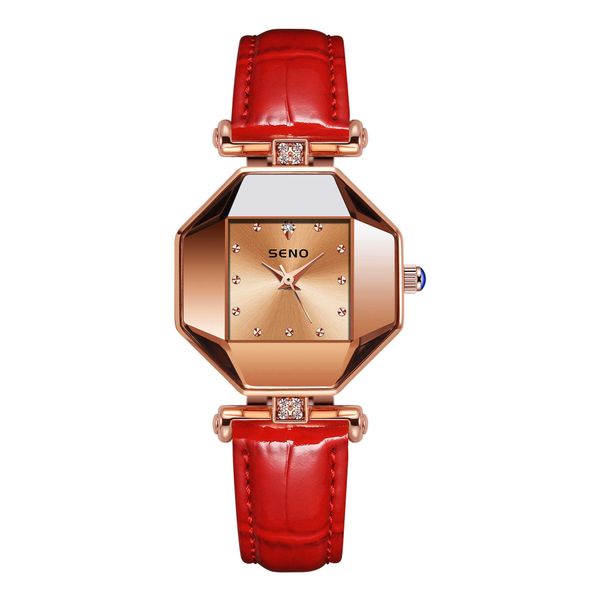 

women's watch brand business fashion diamond distinctive simple waterproof belt quartz watch ladies watch, Slivery;golden