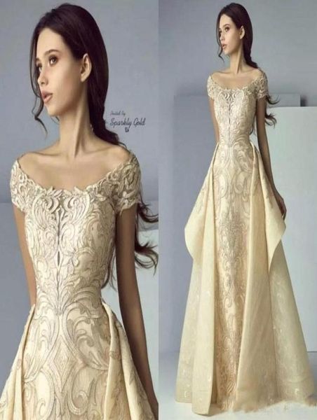 

vintage off the shoulder champagne prom dresses short capped sleeves with overskirts floor length full appliqued formal evening go3747262, Black