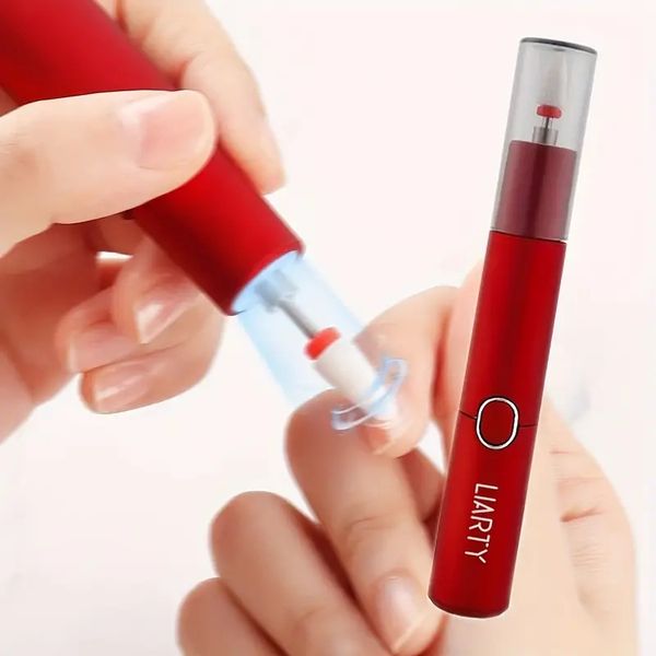 

portable electric mini nail file drill with light, manicure pedicure grinding burnishing machine, natural nails art tool kit for salon at ho