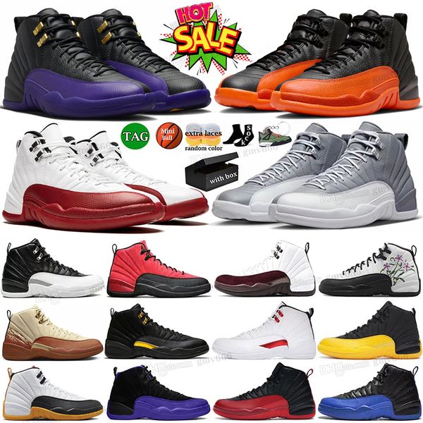 

12s basketball shoes mens jumpman 12 brilliant orange fieled purple cherry black taxi flu game hyper royal royalty gym red stealth trainers