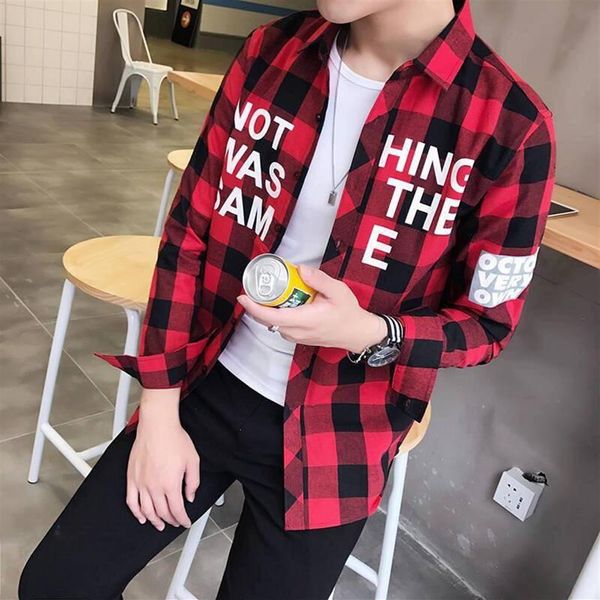 

ed and black plaid shirt men shirts 2021 new summer fashion chemise homme mens checkered shirts short sleeve shirt men blouse253u, White;black