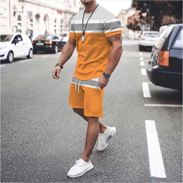 

men's tracksuits men's 2024 summer fashion t-shirt shorts two-piece loose casual jogging set two-piece sportswear casual shopping, Gray