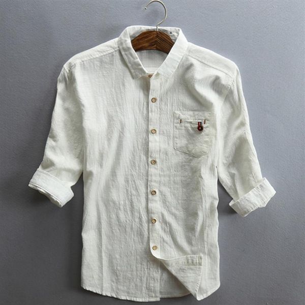 

helisopus 2017 men linen shirt half sleeve cotton thin grey black shirts with pocket plus size male casual vintage shirts246r, White;black