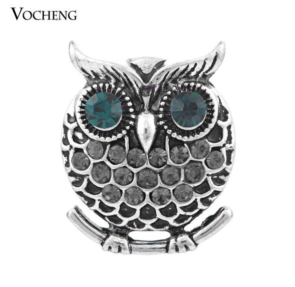 

4 colors vocheng noosa 18mm vintage owl metal snap button jewelry vn9005620219