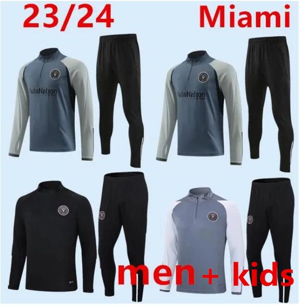 

2023 2024 inter miami tracksuit soccer jerseys jacket matuidi campana yedlin beckham mls messies 23 24 football men training suit sportswear, Black