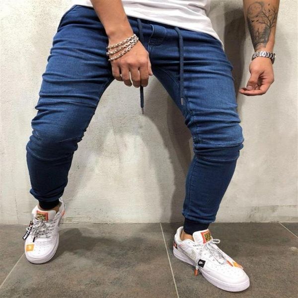 

mens skinny jeans slim fit ripped jeans big and tall stretch blue for men distressed elastic waist casual stripe pants s-32237