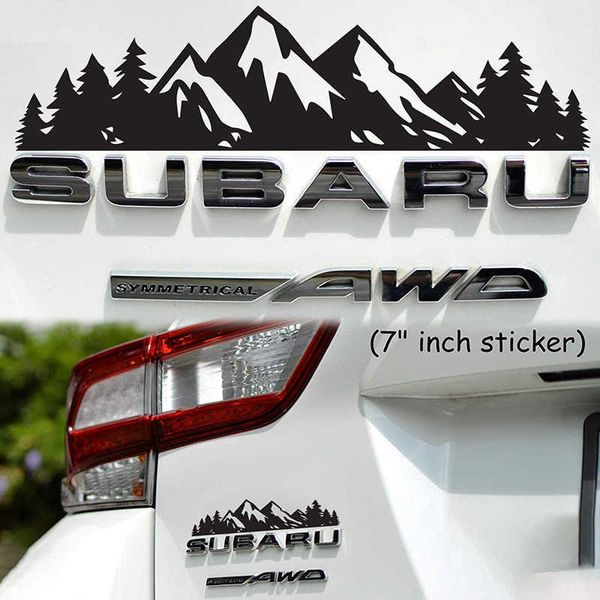 

stickers 7" trees and mountain decals car graphic racing sticker for subaru forester outback ascent crossstrek tail emblem decor r23081