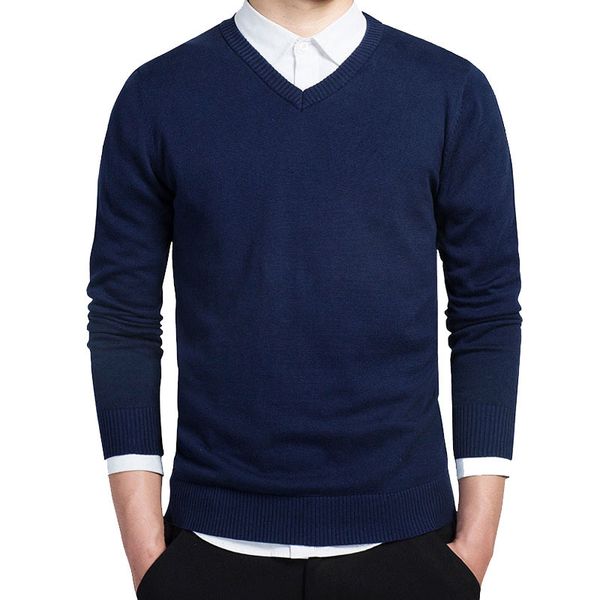 

mens sweaters autumn v neck men casual pullover cotton long sleeve slim fit abz486 230811, White;black