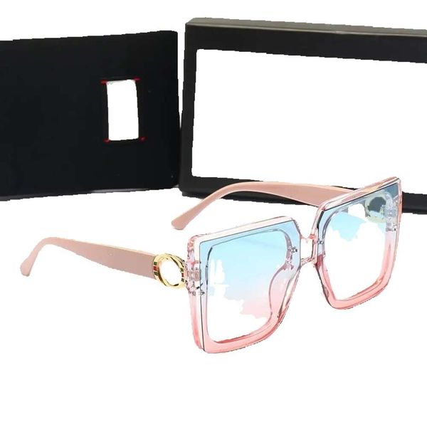 

summer quality famous sunglasses oversized flat ladies sun glasses chain women square frames fashion designer with packaging boxes, White;black