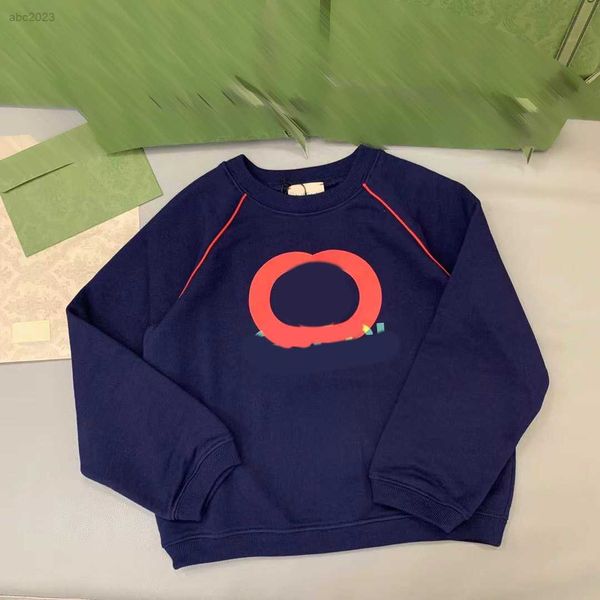 

new designer baby clothes kids hoodies contrast stripe decoration boys sweater size 100-160 cm chest logo print girl sweatshirts, Black