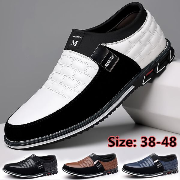 

dress shoes men business shoes slip on party men shoes comfortable pu leather shoes for man wedding dress shoes for male zapatos hombre 2308, Black