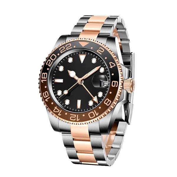 

luxury mens watch for man luxury watches designer watchs black 40mm dial automatic mechanical fashion stainless steel waterproof luminous sa, Slivery;brown