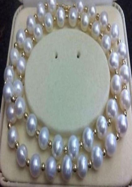 

noble natural 910mm south seas white pearl necklace 25inch 14k gold clasp4603765, Silver