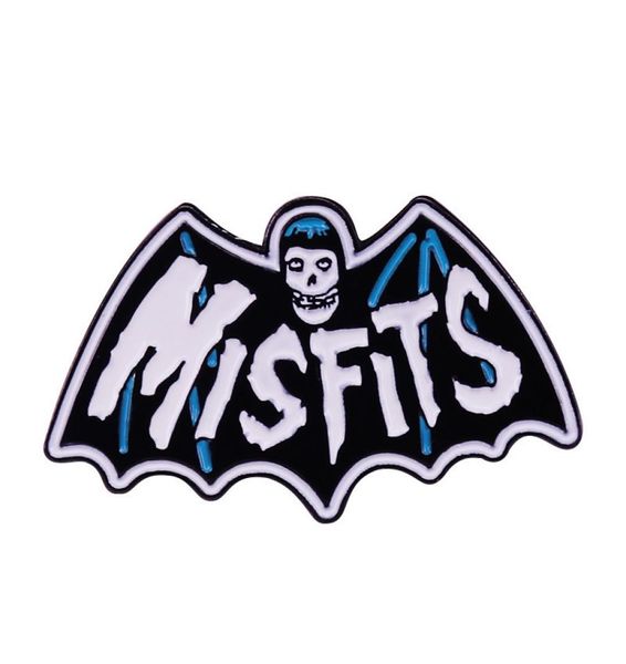 

misfits skull batwing fiend cartoon brooch pins enamel metal badges lapel pin brooches jackets jeans fashion jewelry accessories6003442, Blue