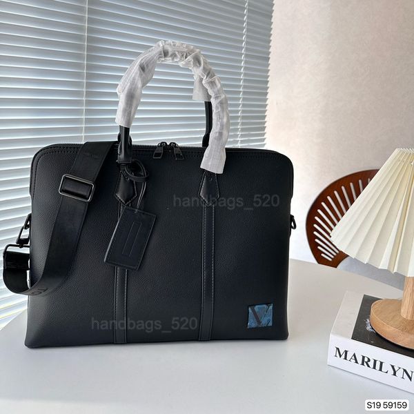 

2023 new men briefcase bag business famous brand genuine leather shoulder messenger bags office handbag