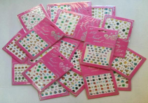 

120pcslot 24 style anime bird birds game designs nail decal 3d nail art sticker stickers tip tips glitter decal decals decorati7563753, Black