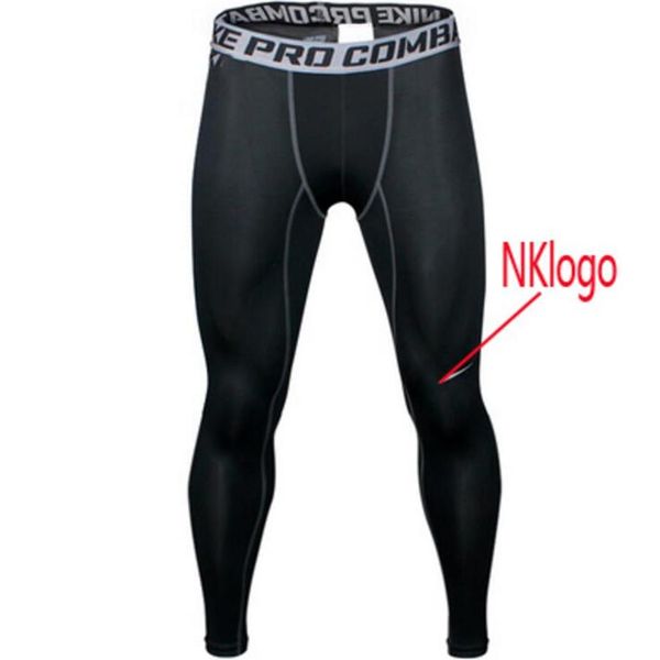 

new 2021 sports tights pro combat basketball pants men's fitness quickly dry pants running compression gym joggers skinny pan249z, Black