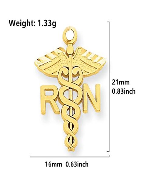 

2021 medical symbol registered nurse whole charm hand stamped jewelry nursing school graduate gift diy pendants5262852, Bronze;silver