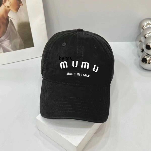 

miu baseball cap denim embroidery letters designer beanie hat soft cap sunscreen hats, Blue;gray