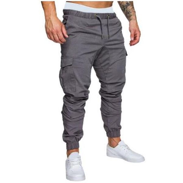 

autumn men pants hip hop harem joggers pants 2020 new male trousers mens solid multi-pocket cargo pants skinny fit sweatpants202b, Black