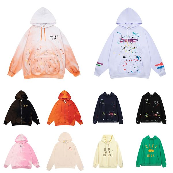 

galleryess hoodies sweatshirts hoodie designer gary painted graffiti used letters printed loose casual deptss men women designer graffiti ho, Black