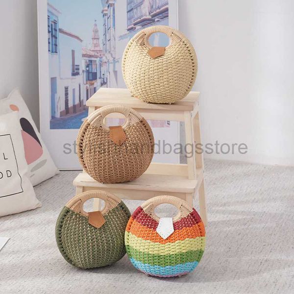 

shoulder bags 2023 summer shell handbags personality cute rattan bag casual small round tote woven female fashion beach bag for holidaystyli