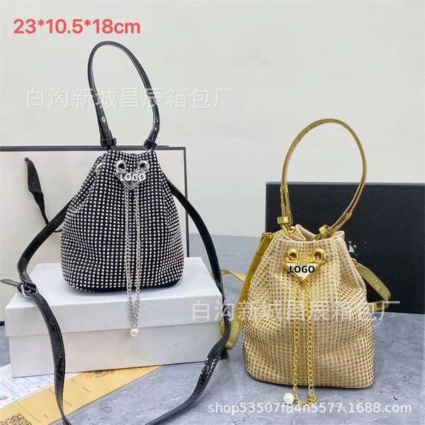 

55% off designer bag 2024 early launch new advanced women's full diamond bucket texture dinner chain handheld one shoulder crossbody ha
