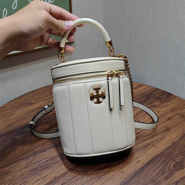 

50% off designer bag 2024 early launch tb new makeup cylinder handbag sheepskin one shoulder crossbody bucket genuine leather women's