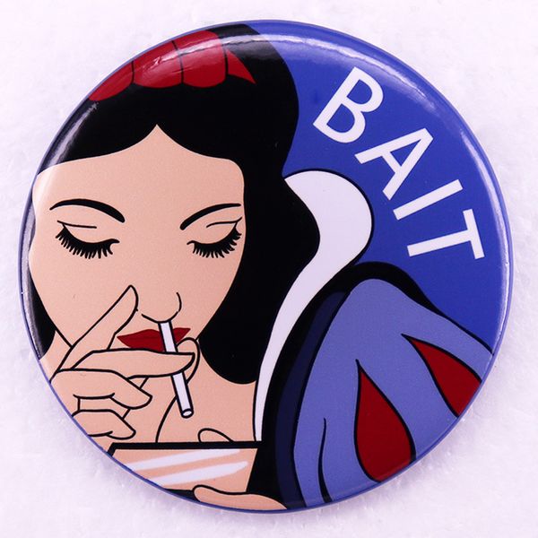 

princess tinplate brooch cute anime movies games hard enamel pins collect cartoon brooch backpack hat bag collar lapel badges, Blue