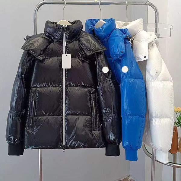 

luxury designer women down parkas men's embroidered badge hooded logo women puffer jacket couple thickened warm bread gown winter jacke, Black