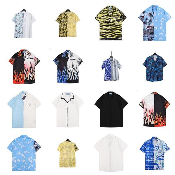 

2022ss famous brand designer shirt men's summer new high-grade printed cotton short sleeve lapel t-shirt large#m-3xl88e3032, White;black