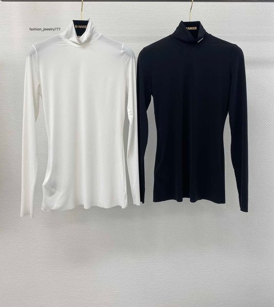 

woman blouses shirts designer hoodie womens yoga shirt high necks long sleeves s-l prad t shirt tee, Black