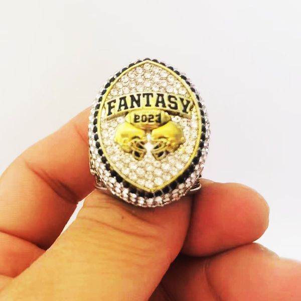 

drop shipping 2023 fantasy football champion ring with stand, Silver