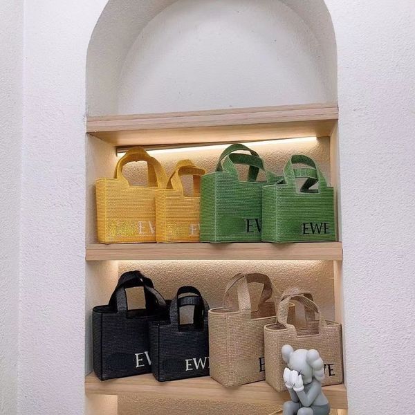 

4 new straw bag tote bags beach fashion women's woven hollowed-out shopping luxury designer crossbody bag ladies