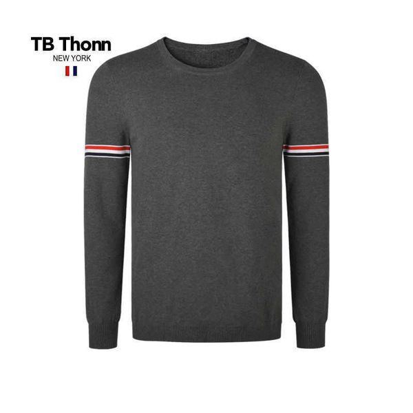 

chaopai tb thonn high-quality fine count yarn high-density men's knitted shirt with texture and casual knit, Black;brown