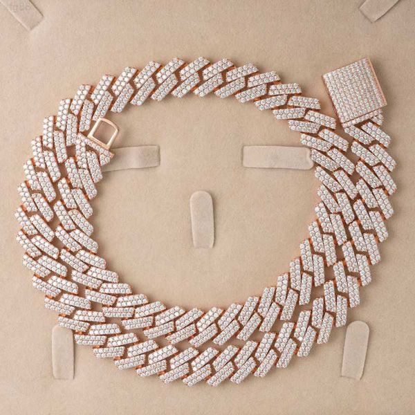 

15mm cuban necklace moissanite 925 sterling silver cuban link chain